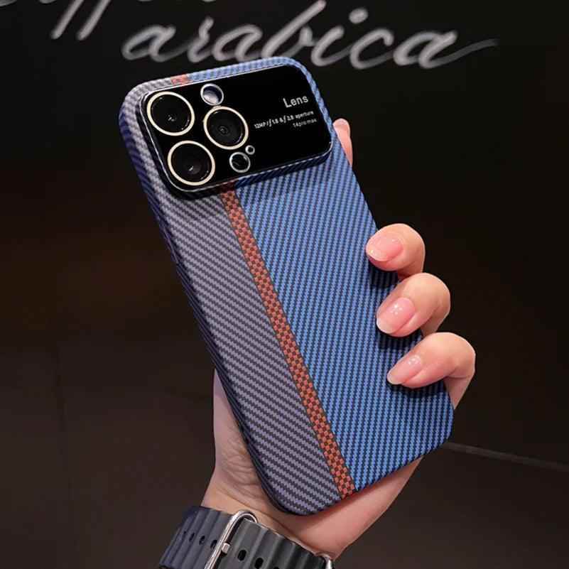 Luxury Carbon Fiber Cute Phone Case - For iPhone 12, 13, 14, 15 Pro Max Cover - Touchy Style .