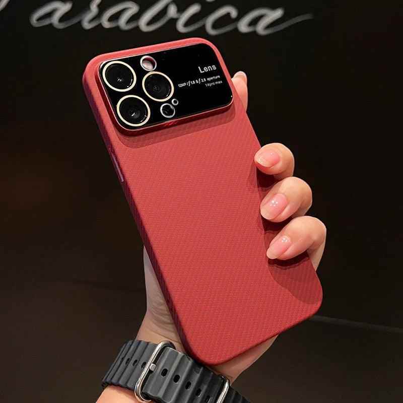 Luxury Carbon Fiber Cute Phone Case - For iPhone 12, 13, 14, 15 Pro Max Cover - Touchy Style .