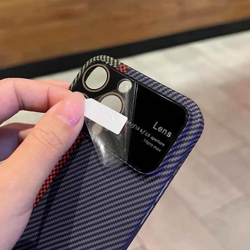 Luxury Carbon Fiber Cute Phone Case - For iPhone 12, 13, 14, 15 Pro Max Cover - Touchy Style