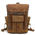 Luxury Cool Backpack Men Waterproof Crazy Horse Leather Canvas School Bag Large Laptop Rucksack Back Pack Travel Bag Male - Touchy Style
