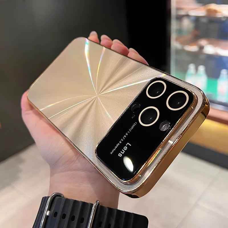 Luxury Laser Glass Phone Case for iPhone 15, 11, 12, 13, and 14 Pro Max – Cute Design - Touchy Style