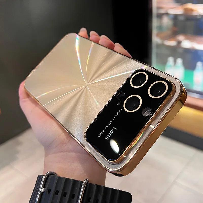 Luxury Laser Glass Phone Case for iPhone 15, 11, 12, 13, and 14 Pro Max – Cute Design - Touchy Style .
