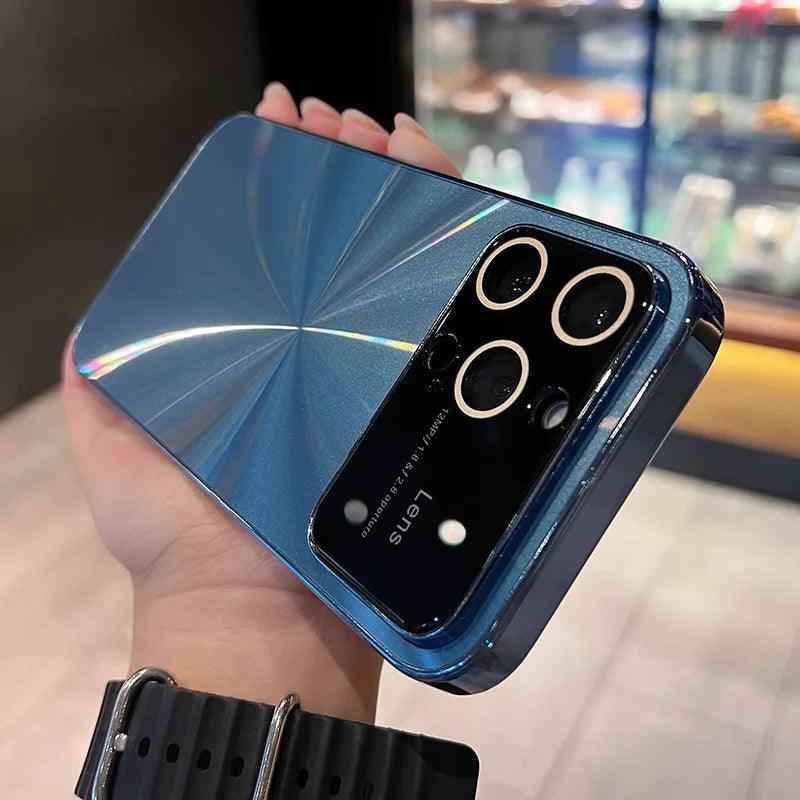 Luxury Laser Glass Phone Case for iPhone 15, 11, 12, 13, and 14 Pro Max – Cute Design - Touchy Style