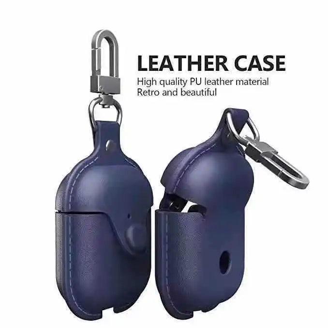 Luxury PU Leather Protective Cover with Hook for AirPods 1-3 - Touchy Style .