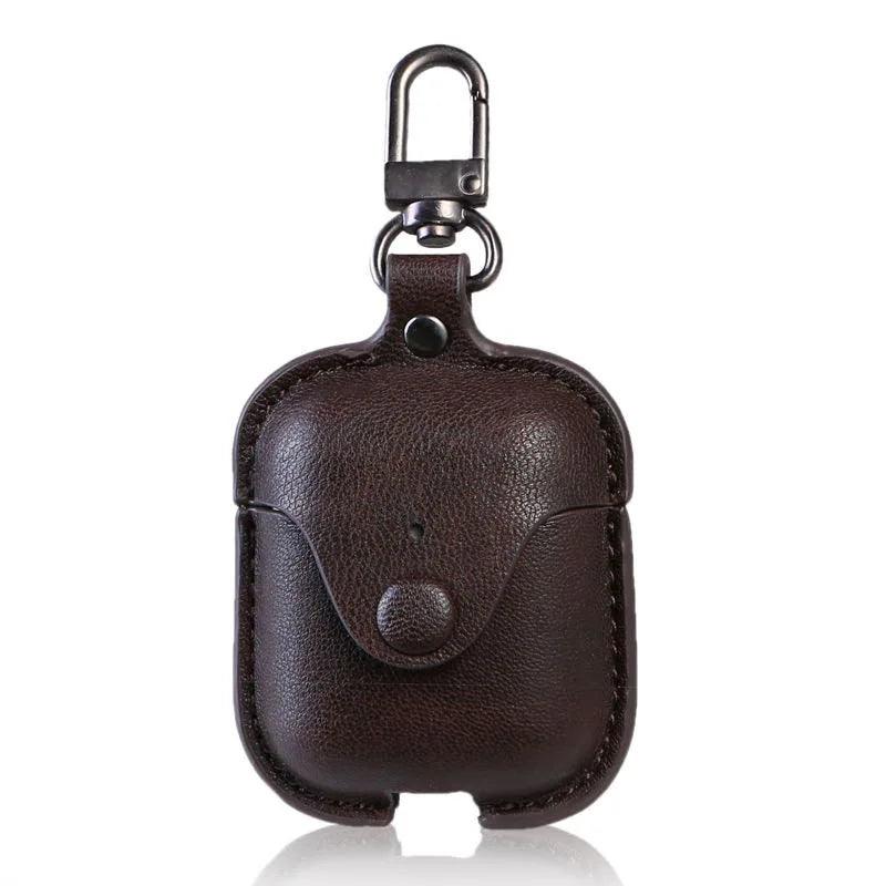 Luxury PU Leather Protective Cover with Hook for AirPods 1-3 - Touchy Style .