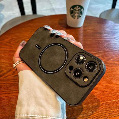 Luxury Retro Matte Leather Cute Phone Case for iPhone 11, 12, 13, 14, 15 Pro Max - Touchy Style
