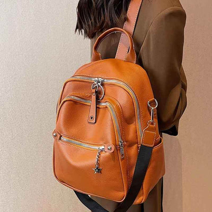 Luxury Soft Leather Cool Backpack RB551 - School Shoulder Bag - Touchy Style .