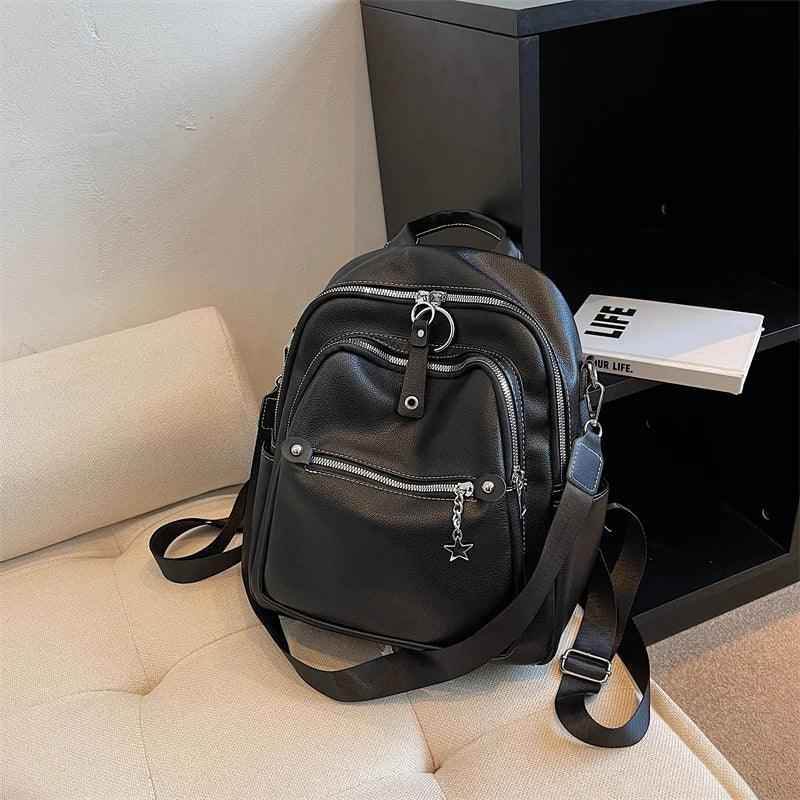 Luxury Soft Leather Cool Backpack RB551 - School Shoulder Bag - Touchy Style .