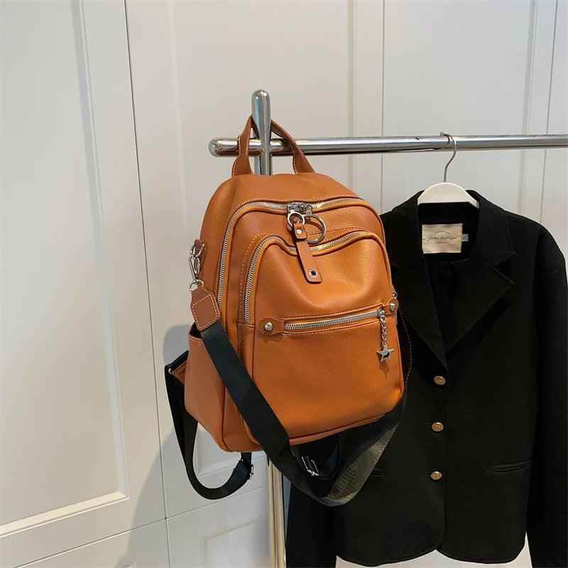 Luxury Soft Leather Cool Backpack RB551 - School Shoulder Bag - Touchy Style .