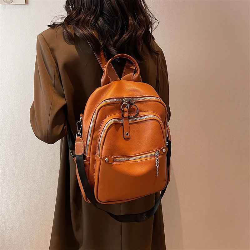 Luxury Soft Leather Cool Backpack RB551 - School Shoulder Bag - Touchy Style .