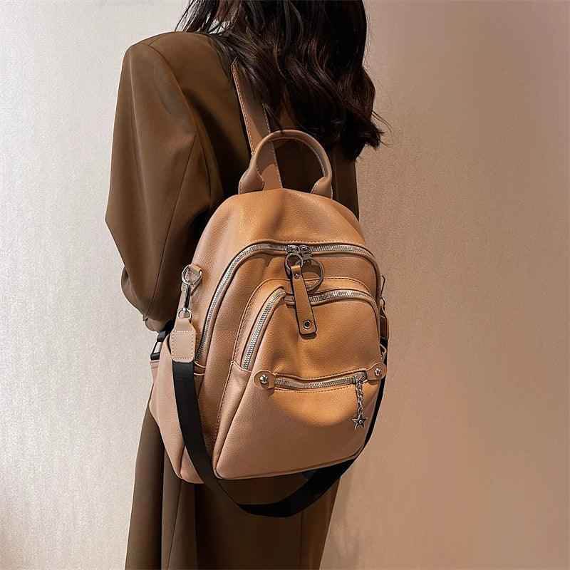 Luxury Soft Leather Cool Backpack RB551 - School Shoulder Bag - Touchy Style