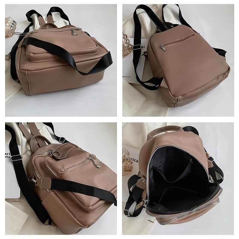 Luxury Soft Leather Cool Backpack RB551 - School Shoulder Bag - Touchy Style .