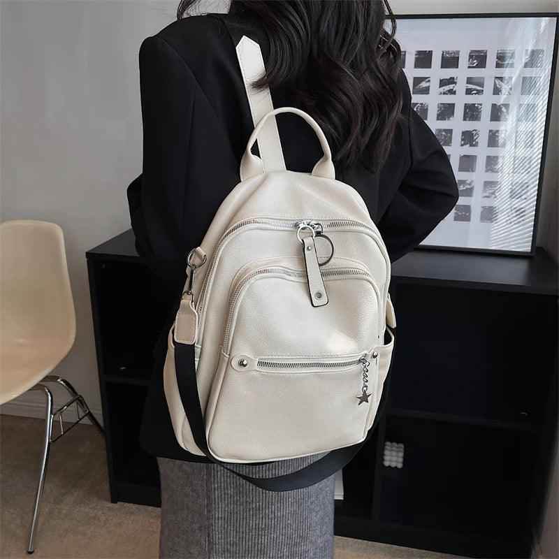 Luxury Soft Leather Cool Backpack RB551 - School Shoulder Bag - Touchy Style .