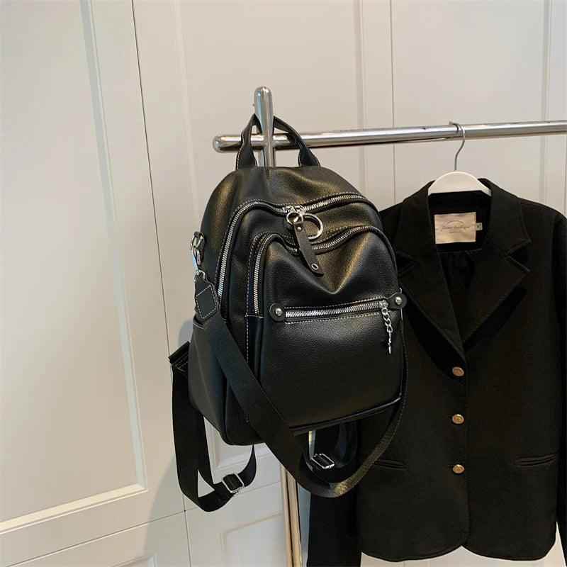 Luxury Soft Leather Cool Backpack RB551 - School Shoulder Bag - Touchy Style