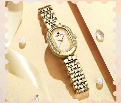 Luxury Stainless Steel Rhinestone Simple Watches For Women GSWB51 Quartz Waterproof - Touchy Style