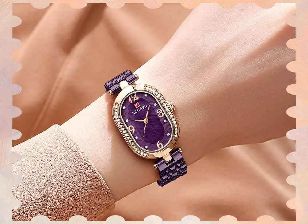 Luxury Stainless Steel Rhinestone Simple Watches For Women GSWB51 Quartz Waterproof - Touchy Style