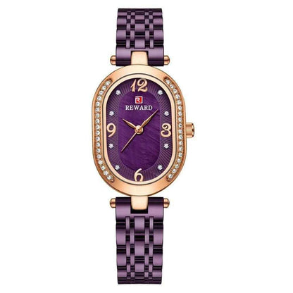 Luxury Stainless Steel Rhinestone Simple Watches For Women GSWB51 Quartz Waterproof - Touchy Style