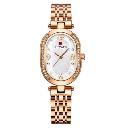 Luxury Stainless Steel Rhinestone Simple Watches For Women GSWB51 Quartz Waterproof - Touchy Style