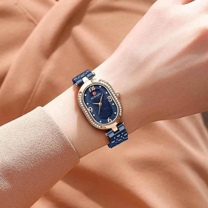 Luxury Stainless Steel Rhinestone Simple Watches For Women GSWB51 Quartz Waterproof - Touchy Style