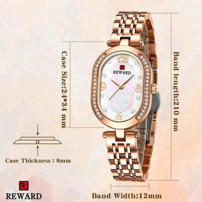 Luxury Stainless Steel Rhinestone Simple Watches For Women GSWB51 Quartz Waterproof - Touchy Style