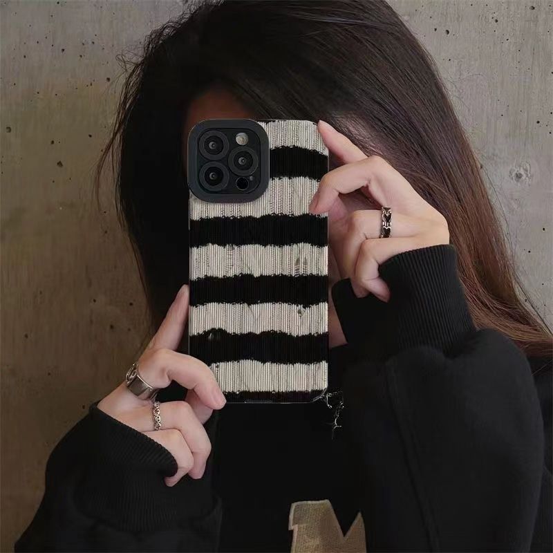 Luxury Stripe Pattern Cute Phone Case for iPhone 14 Pro Max, 13, 12, 11, XS, XR, 7, 14 Plus - Touchy Style .