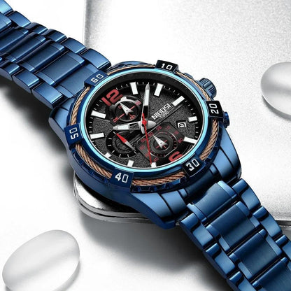Luxury Waterproof Sport Watch for Men - Simple, Full Steel Design - MSCWAQ58 - Touchy Style .