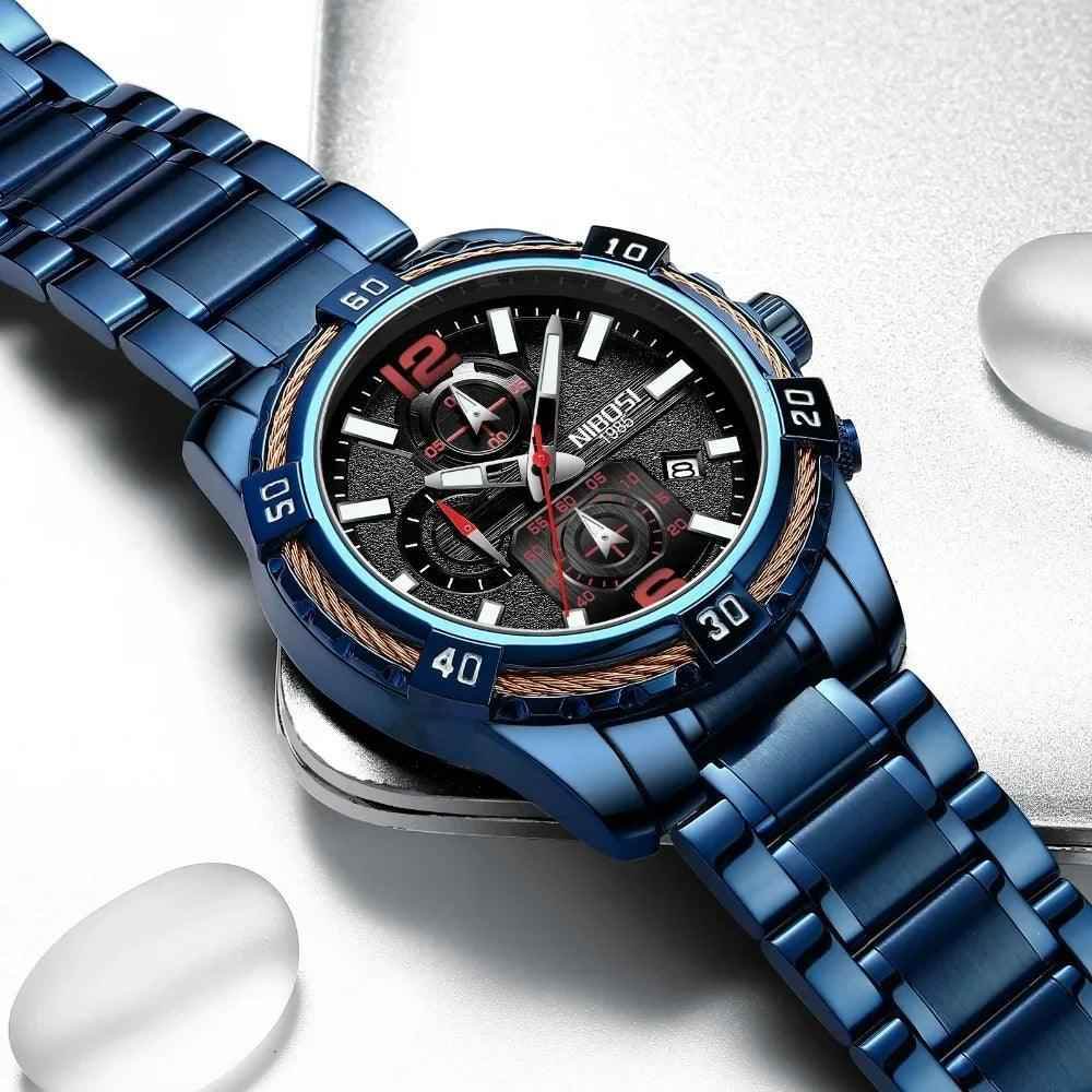 Luxury Waterproof Sport Watch for Men - Simple, Full Steel Design - MSCWAQ58 - Touchy Style