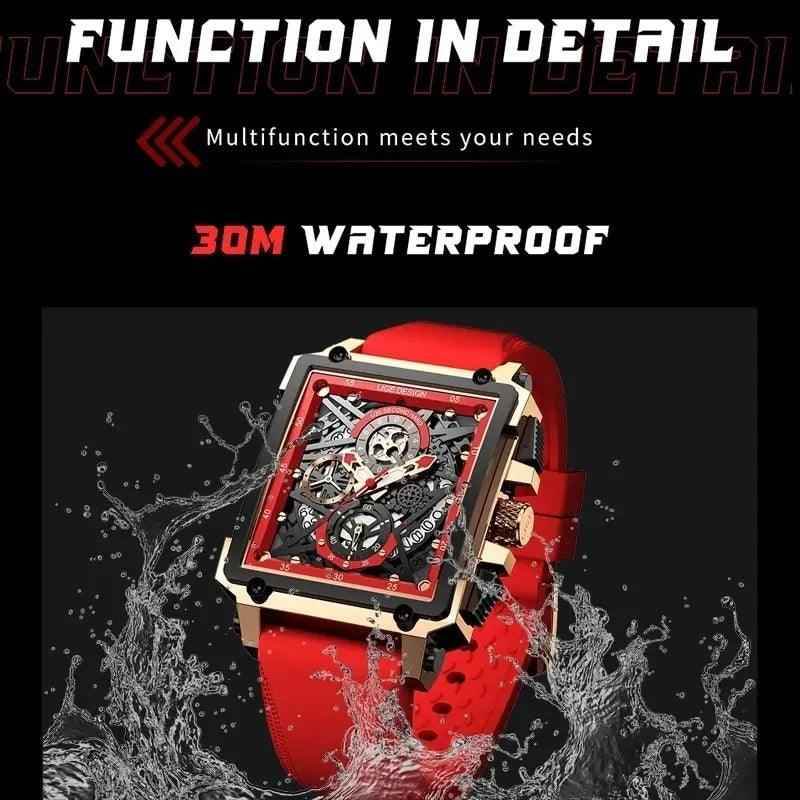 Luxury Waterproof Square Quartz Men&