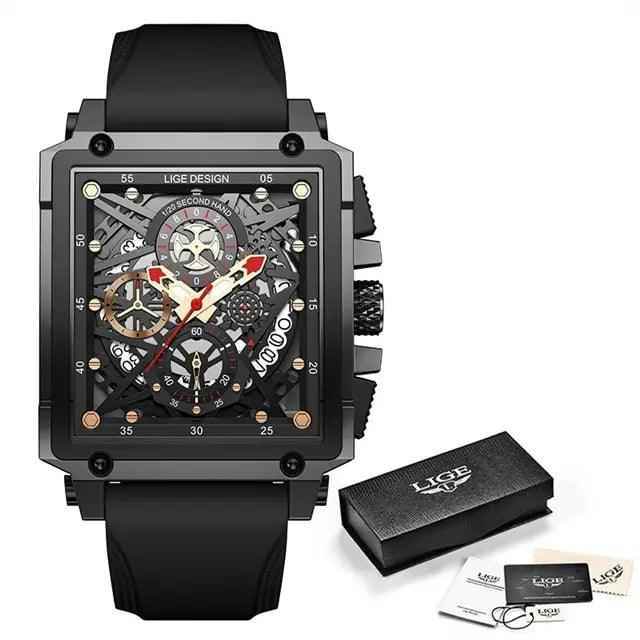 Luxury Waterproof Square Quartz Men&