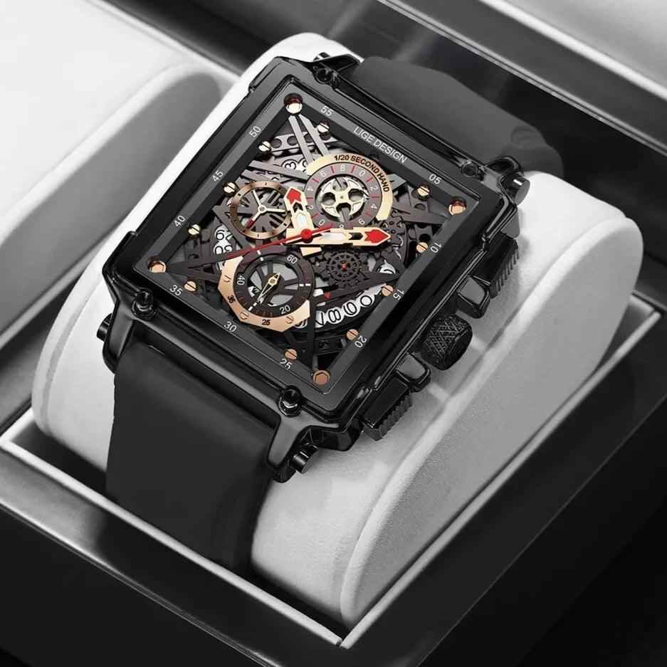 Luxury Waterproof Square Quartz Men&