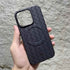 Luxury Weaving Grid Braided Mesh Leather Phone Case for iPhone 15 13, 14 Pro Max - Cute Design - Touchy Style