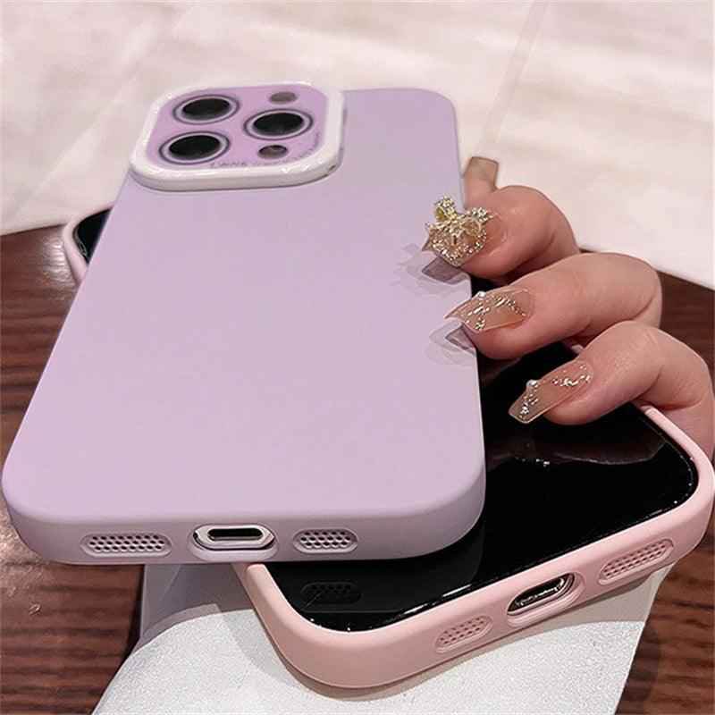 Matte Hard PC Lens Glass Full Protection Cute Phone Case for iPhone 12, 13, 14 Pro Max Cover - Touchy Style
