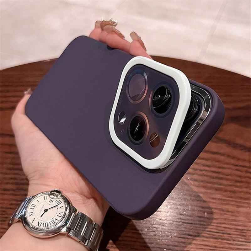 Matte Hard PC Lens Glass Full Protection Cute Phone Case for iPhone 12, 13, 14 Pro Max Cover - Touchy Style