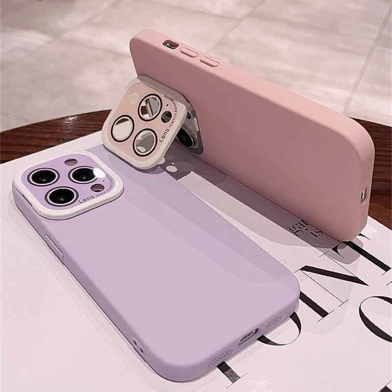 Matte Hard PC Lens Glass Full Protection Cute Phone Case for iPhone 12, 13, 14 Pro Max Cover - Touchy Style