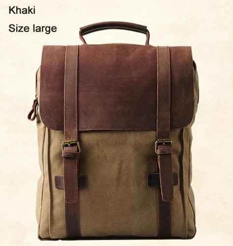 MBCB418 Cool Backpack - Fashion Leather Canvas School Bag - Touchy Style