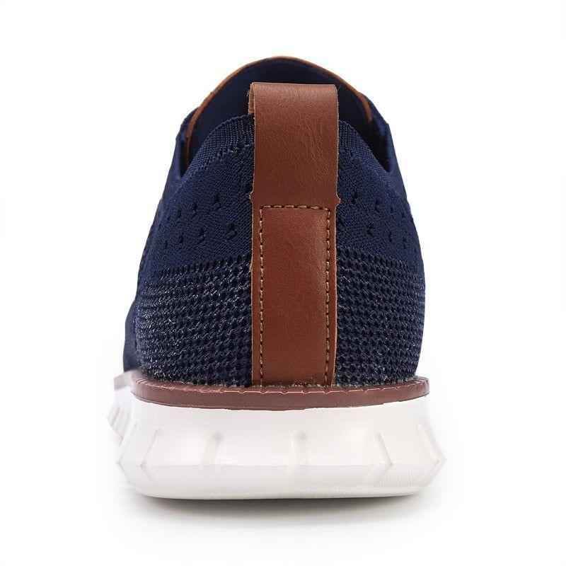 Men's Casual Shoes Lace up lightweight British Dress Footwear Breathable Knitted Mesh Flats - Touchy Style .
