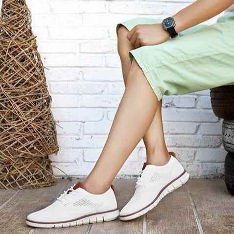 Men's Casual Shoes Lace up lightweight British Dress Footwear Breathable Knitted Mesh Flats - Touchy Style .