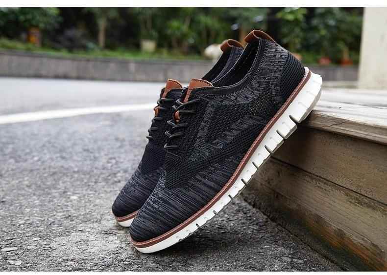 Men's Casual Dress Oxfords Sneakers Mesh Wingtip