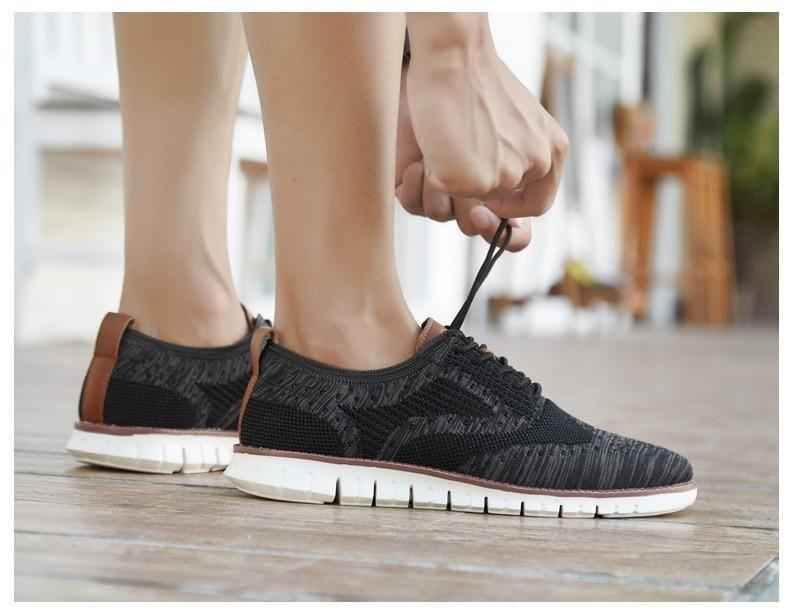 Men's Casual Shoes MCSZOS20 Knitted Mesh Solid Sneakers - Touchy Style .
