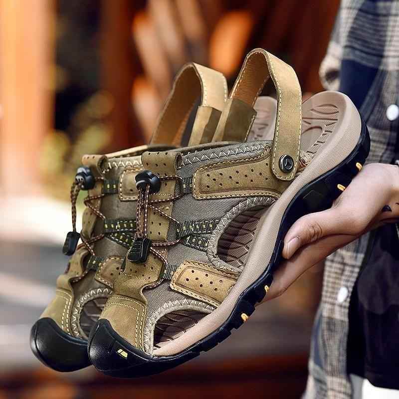 Men's Casual Shoes Sandals Genuine Leather Roman Style Beach Sandals - Touchy Style .