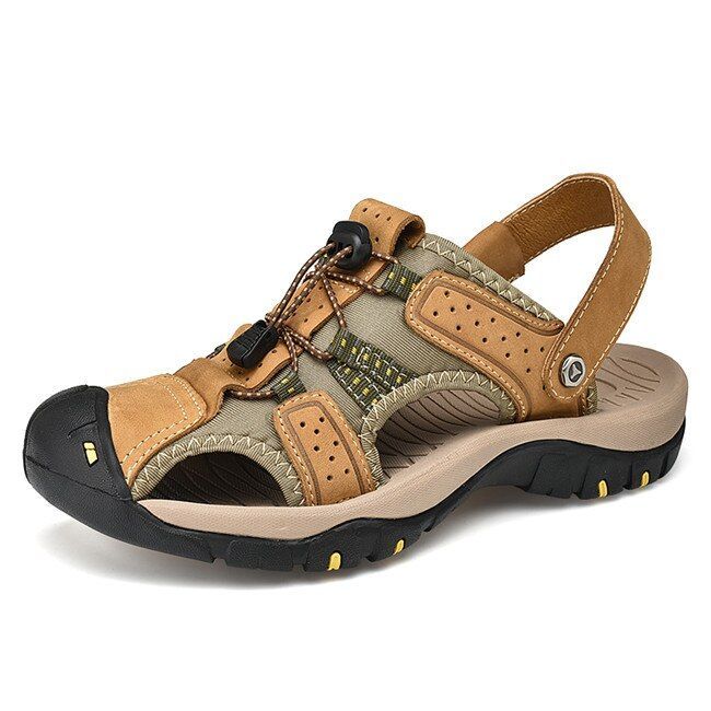 Men's Casual Shoes Sandals Genuine Leather Roman Style Beach Sandals - Touchy Style .