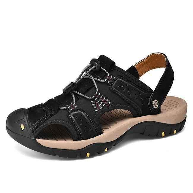 Men's Casual Shoes Sandals Genuine Leather Roman Style Beach Sandals - Touchy Style .