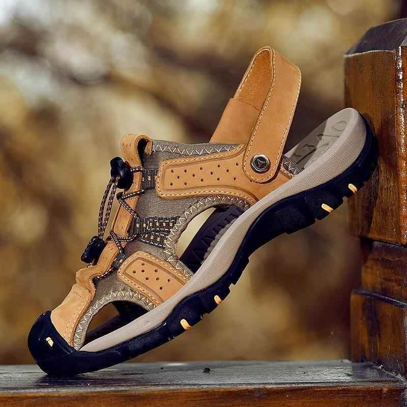 Men's Casual Shoes Sandals Genuine Leather Roman Style Beach Sandals - Touchy Style .