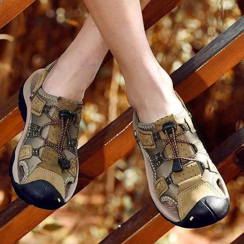 Men's Casual Shoes Sandals Genuine Leather Roman Style Beach Sandals - Touchy Style .