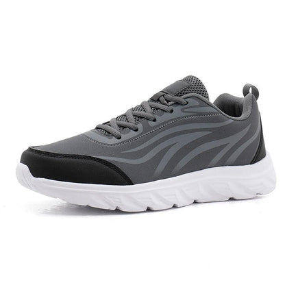 Men's Lightweight Leather Sneakers: HZ153 Casual Sport Running Shoes