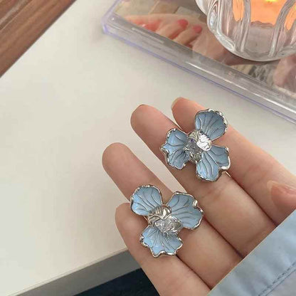 Metal Flower A6644 Fashion Stud Earring Charm Jewelry - Touchy Style .