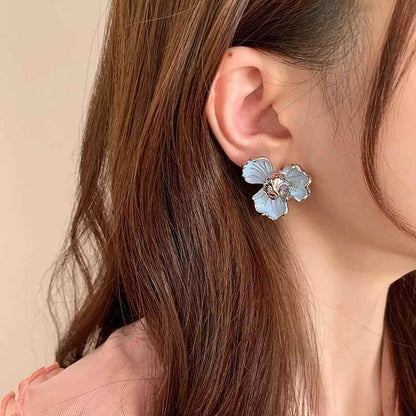 Metal Flower A6644 Fashion Stud Earring Charm Jewelry - Touchy Style .