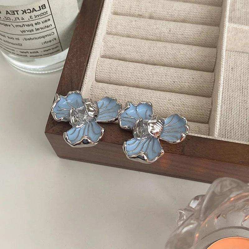 Metal Flower A6644 Fashion Stud Earring Charm Jewelry - Touchy Style .