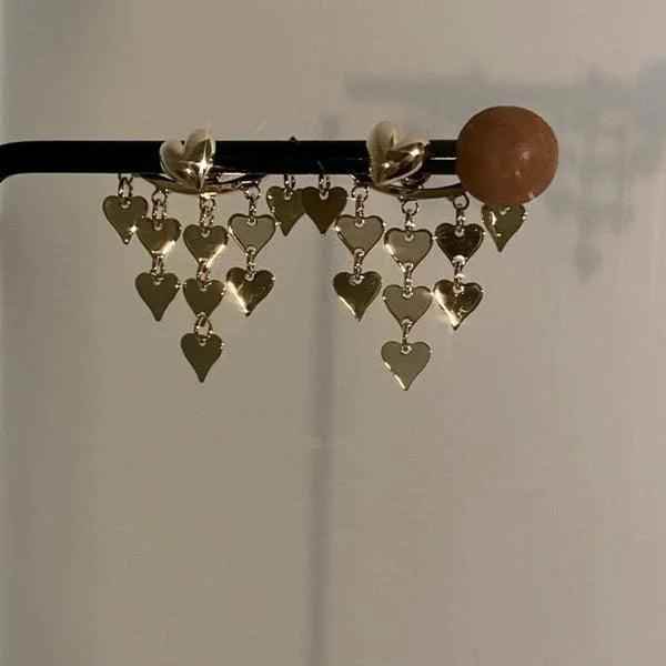 Metal Multi Hearts Earrings Charm Jewelry XYS0236 Gothic Fashion - Touchy Style