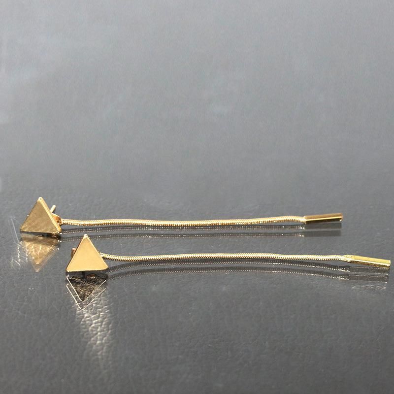 Mini Triangle Long Earring Charm Jewelry - Touchy Style .